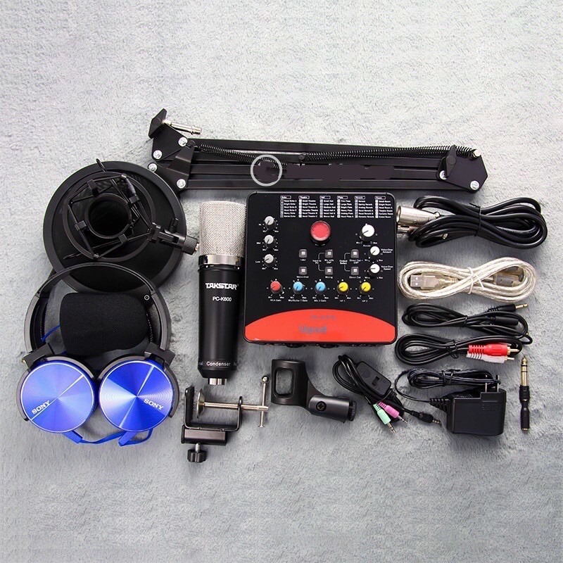 Trọn bộ combo micro thu âm Takstar PC K600 + suondcard icon upod pro bảo hành 1 năm lỗi đổi mới