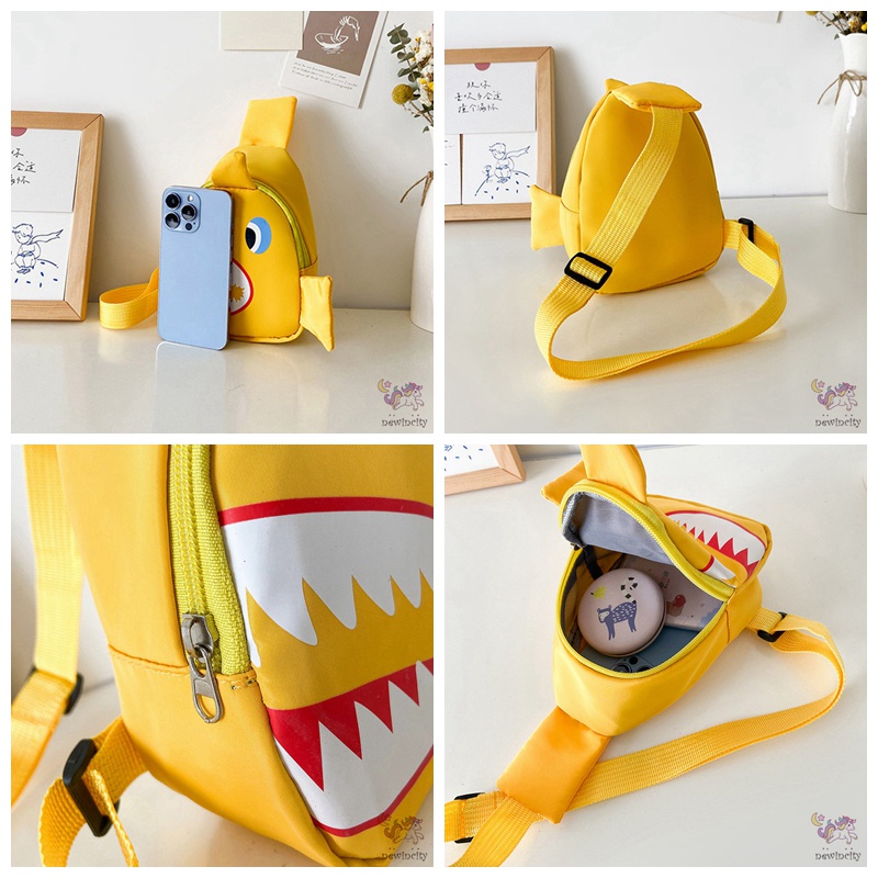Túi Đeo Chéo Hình Cá Mập Hoạt Hình Dễ Thương Cho Bé