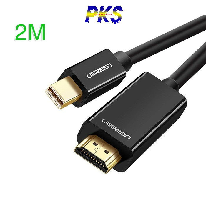 Cáp Mini Displayport To HDMI Dài 2M UGREEN 10435 - Thunderbolt To HDMI - Hàng Chính Hãng - 10435