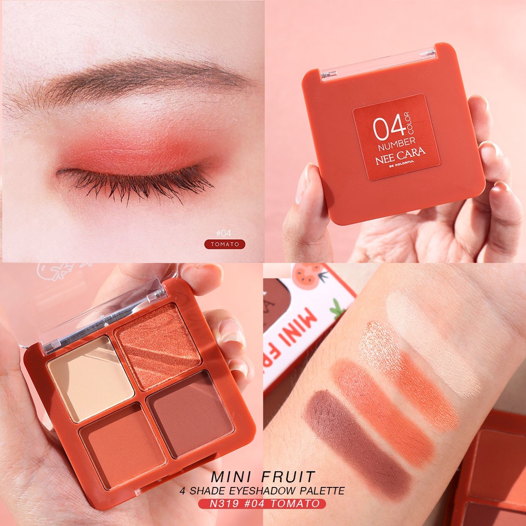 Phấn Mắt Nee Cara Thái Lan Mini Fruits N319 Thiết kế 4 Ô Màu Xinh Xinh - June6.vn