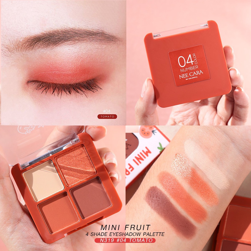 [New] Phấn Mắt Nee Cara Thái Lan Mini Fruits 4 Ô Màu Xinh Xinh