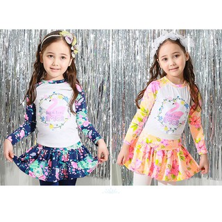 Set đồ bơi áo tay dài + váy bơi cho bé gái