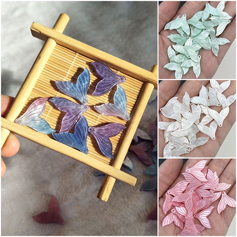 1 đuôi cá 20mm xà cừ nhân tạo xà cừ resin nguyên liệu làm trâm làm trang sức cổ trang