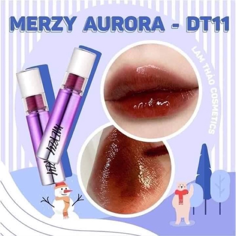 Son Tint Bóng Siêu Lì, Cho Đôi Môi Căng Mọng Merzy Aurora Dewy Tint 5.5g