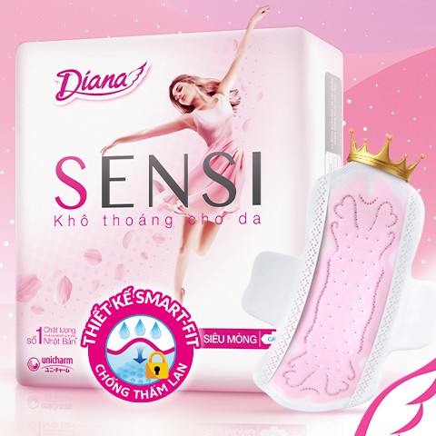 BVS Diana - Băng Vệ Sinh Diana Sensi Siêu Mỏng Cánh 8 Miếng/Gói