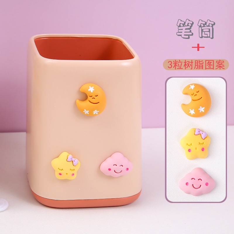 Ống cắm bút đa năng, trang trí để bàn kèm 3 icon