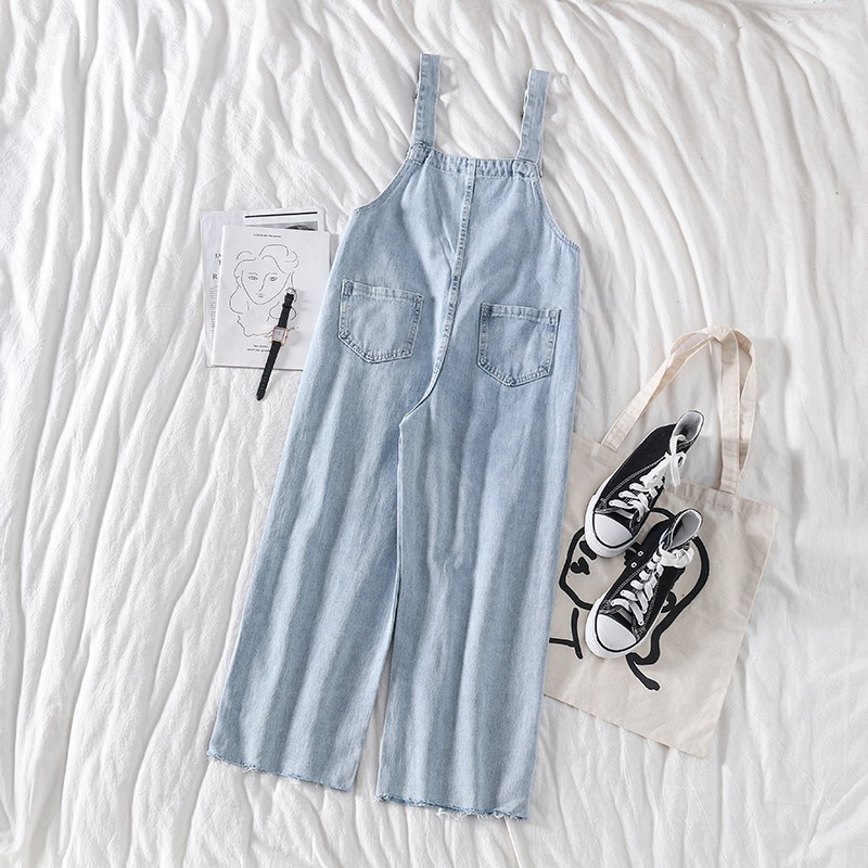 Yếm Bò Ống Suông Màu Nhạt Cài Cúc Cho Nữ | BigBuy360 - bigbuy360.vn