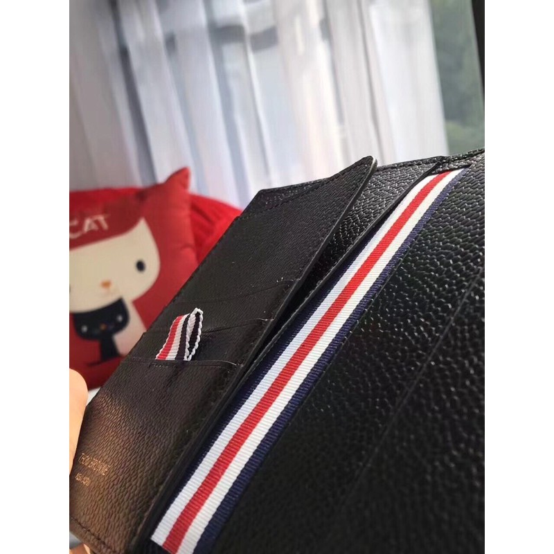 Ví nam dáng gập sọc màu logo hoạ tiết vân da bò cao cấp thom browne