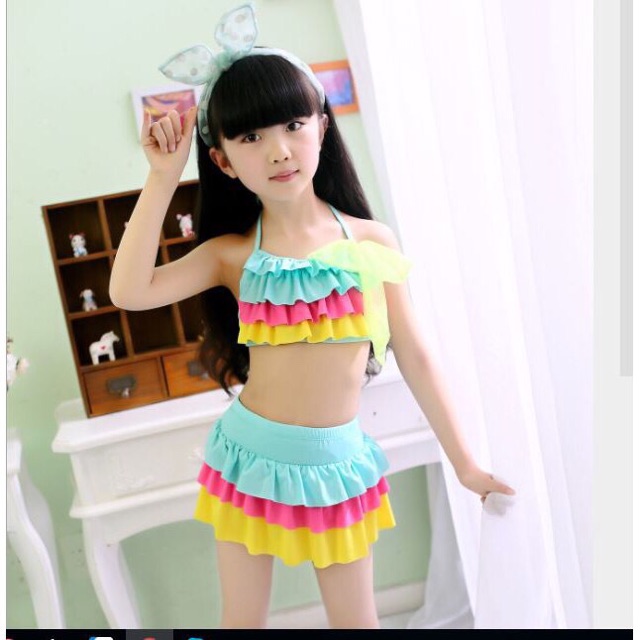 (hàng có sẵn) Bộ bơi 2 mảnh bé gái SB2500 sz 18-24kg Đồ bơi bikini trẻ em sắc màu xinh yêu SUBIN KIDS (Hàng QC)