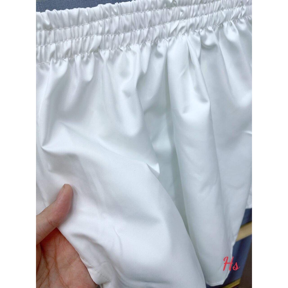 Set Bộ Áo Kẻ Nơ Vai Quần Kaki Trắng Dáng Babydoll Mềm Mịn TaZiNi Mã 1014