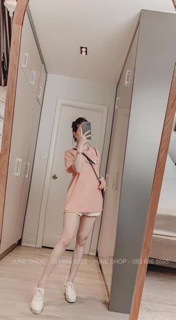 ÁO PHÔNG CHỮ VÀNG HỒNG/ CỐM