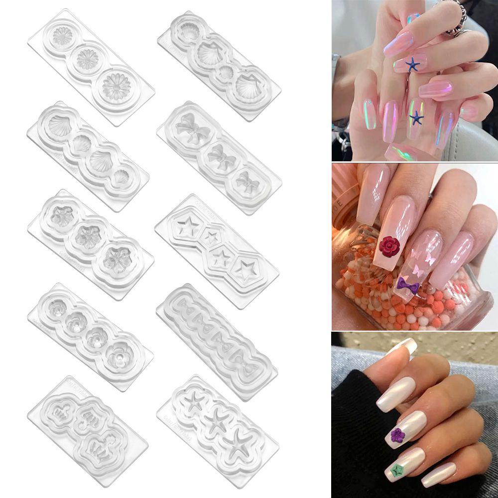 Khuôn Gel UV Trong Suốt Hình Hoa 3D Dùng Để Trang Trí Móng Nghệ Thuật