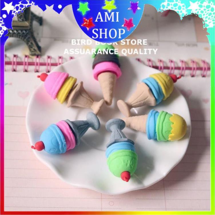 Gôm tẩy hình kem ốc quế 💕𝑭𝒓𝒆𝒆𝒔𝒉𝒊𝒑💕 Ami shop