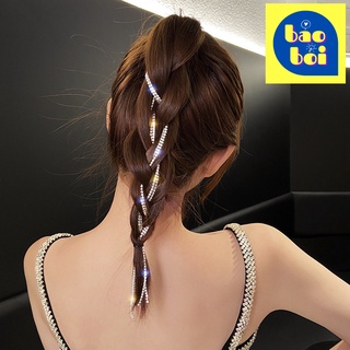 Băng Đô Cài Tóc Đính Đá Lấp Lánh Sợi Dài Đi Tiệc