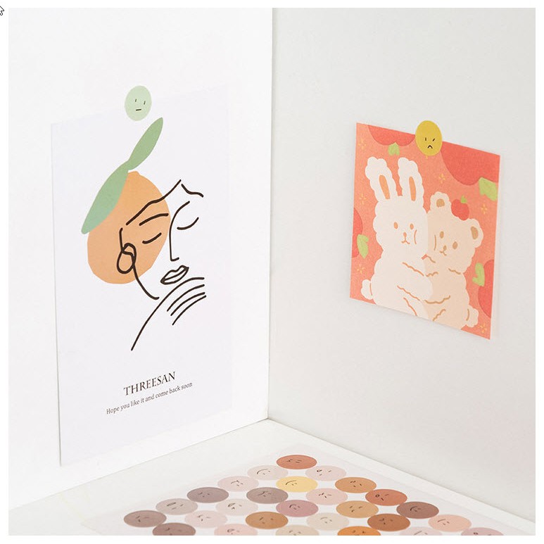 [HCM] Set 3 Miếng Dán Hình Mặt Cười Trang Trí 4 mẫu dễ thương ( Mỗi Set 3 tấm)