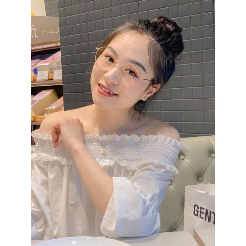 Kính mắt tròn kim loại thời trang nữ 8L913B nhiều màu