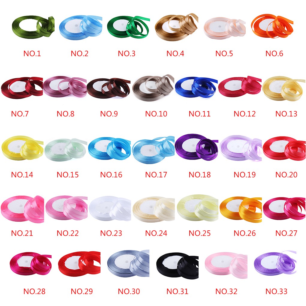 Cuộn dây ruy bằng chất liệu polyester 6mm trang trí thủ công đa dạng dài 22m