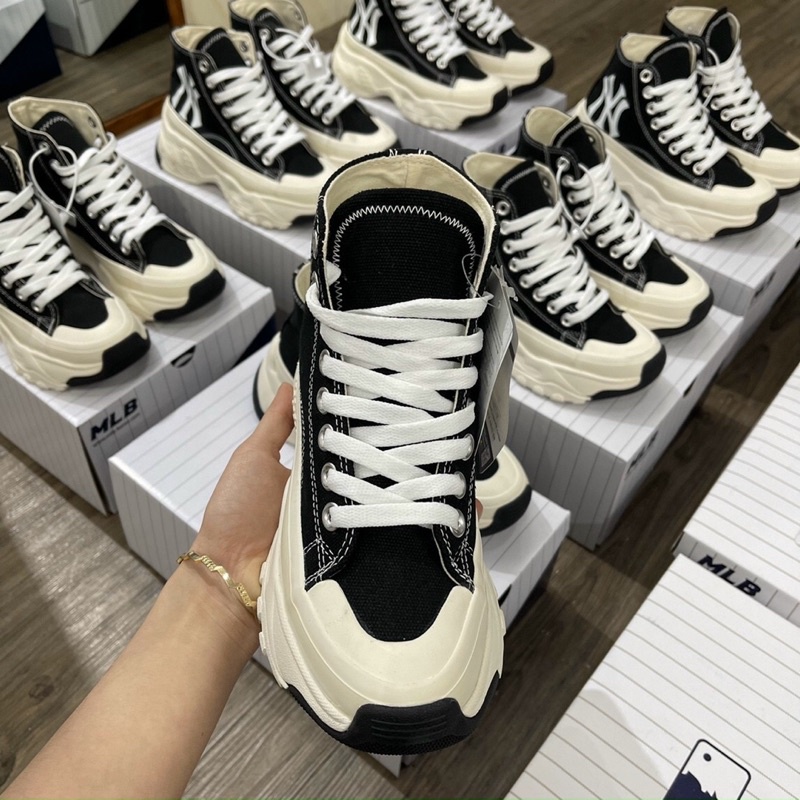 GIÀY M.L.B CHUNKY WHITE BLACK SC