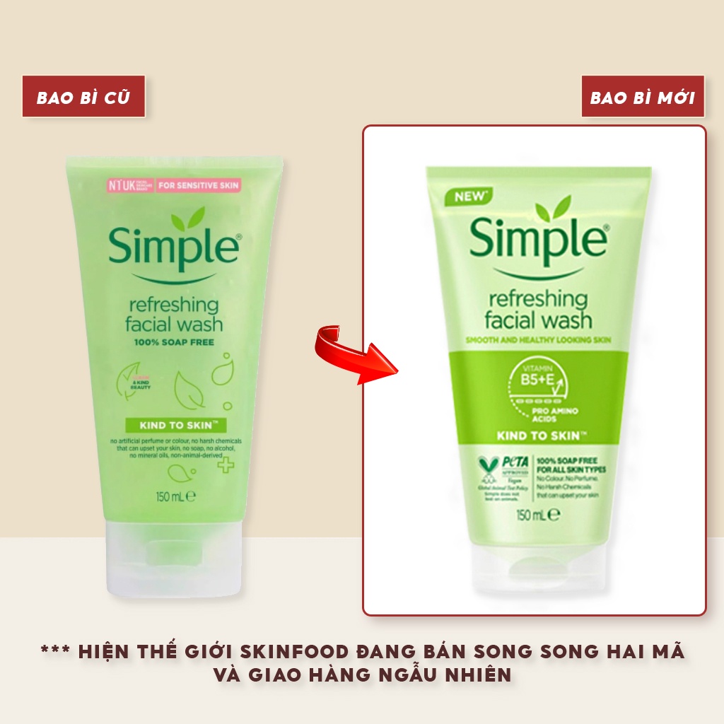 Combo Dịu Nhẹ Cho Da Khô, Nhạy Cảm Simple Kind To Skin Tẩy Trang 200ml + Sữa Rửa Mặt 150ml + Nước Hoa Hồng 200ml