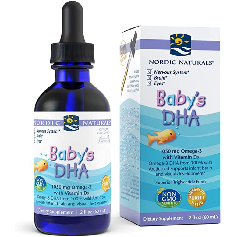 {hàng Mỹ USA} Baby DHA Drop,Bổ sung Omega3 và Vitamin D3 cho bé,NORDIC NATURALS.
