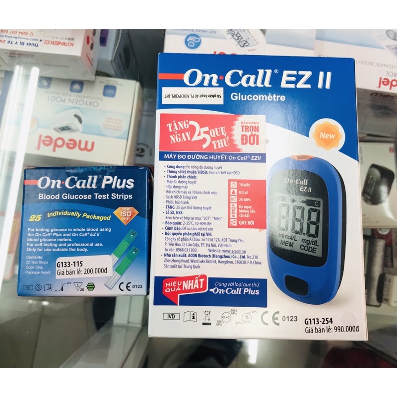 [ BH TRỌN ĐỜI ] Máy Đo Đường Huyết Acon On-Call Ez II + 25 que thử