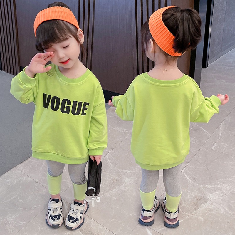 Set áo sweater tay dài và quần legging thời trang Hàn Quốc cho bé