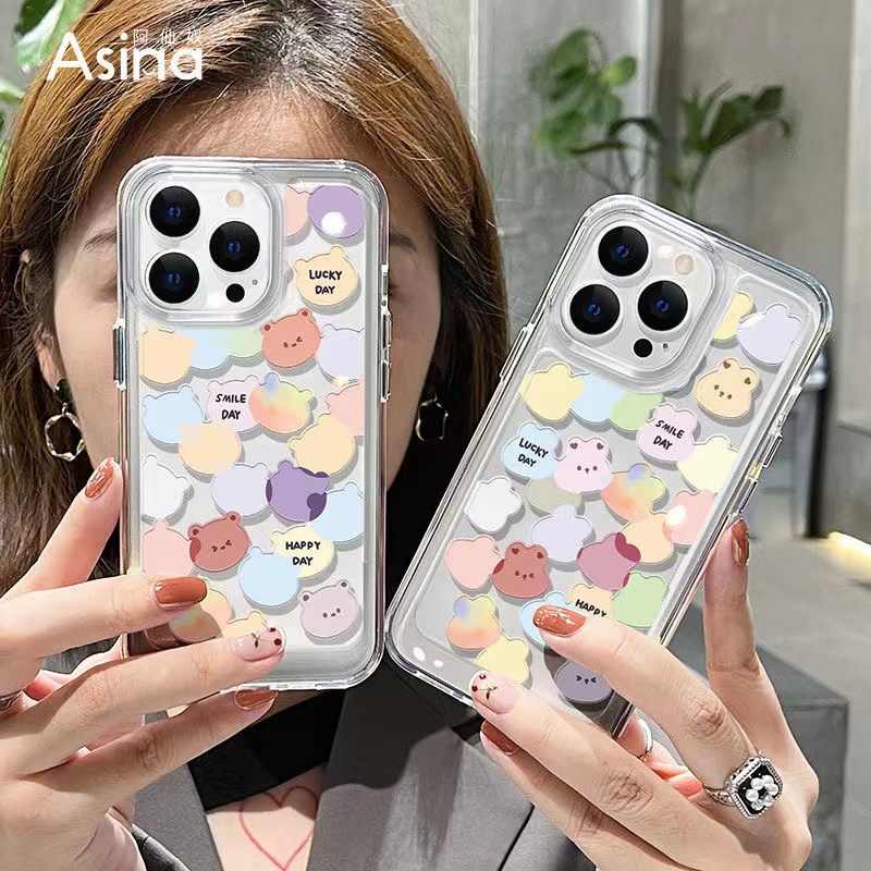 Ốp Điện Thoại Trong Suốt In Hình Gấu Hoạt Hình Cho iphone 11 13 7 8 Plus 12 13Pro Max X XS Max 7 8 SE 2020