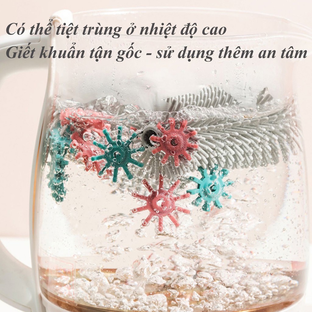 Cọ bình sữa silicon monship cho bé phân phối chính hãng Bonbon Mart