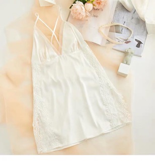 Váy ngủ lụa satin chiffon xẻ hông cao cấp