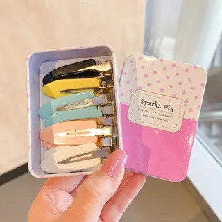 Hộp 10 kẹp tóc mái dạng mỏ vịt nữ kẹp tóc mái kiểu Hàn quốc DOLLYSECRET 109