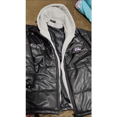 Áo khoác da phao kèm mũ cực chất