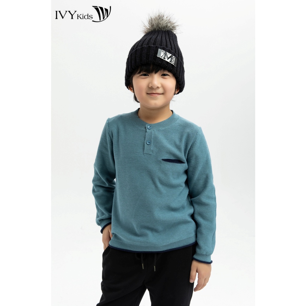 Áo len bé trai cài khuy IVY moda MS 58K0778