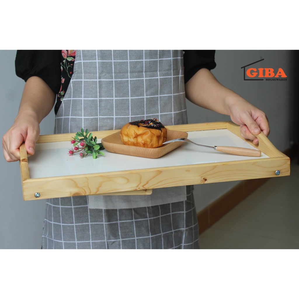 Khay bàn ăn mini gỗ GIBA chân gập đa năng - Bed Tray