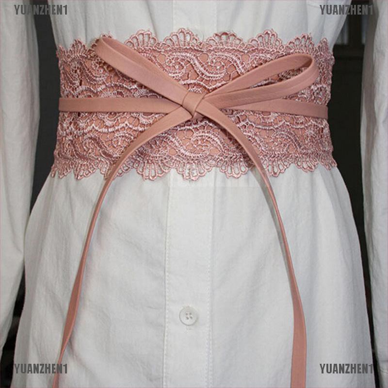 Thắt Lưng Ren Bản Rộng YUANZHEN1 Phong Cách Boho Cho Nữ