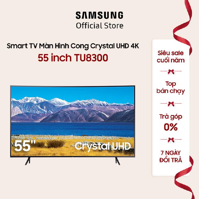 [Lưu SAMSBD- 1TR và ELSSHOT - 5%] Smart Tivi Samsung Màn Hình Cong Crystal 55 inch UA55TU8300KXXV - Miễn phí lắp đặt