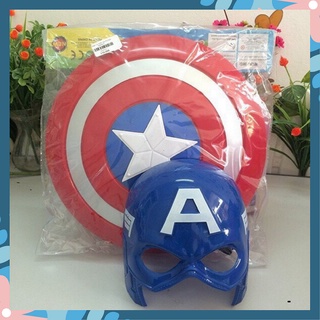 (Hàng Đẹp) Đồ Chơi Trẻ Em Bộ Khiên + Mặt Nạ Đội Trưởng Mỹ Captain America