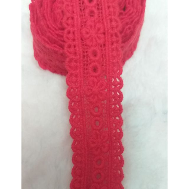 Ren chỉ cotton màu đỏ size 2.5cm(1m4/7k)