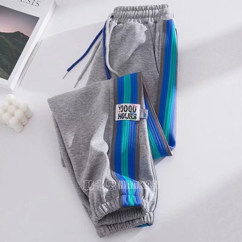 Jiashucheng Quần Thể Thao Dáng Rộng Có Khóa Màu Sắc Giản Dị Dành Cho Nữ