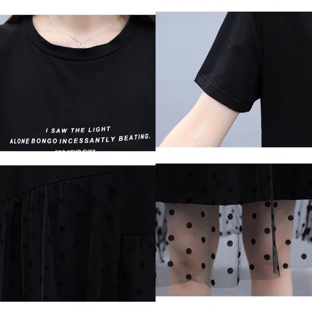 váy bầu quảng châu chất thun cotton 100% pha ren lưới cá tính w168