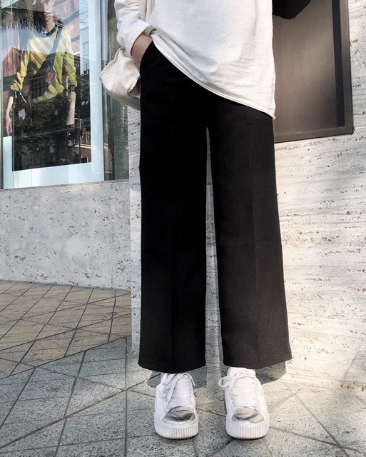 Quần vải ống xuông khoá cạnh -cạp cao mã 1006 | BigBuy360 - bigbuy360.vn