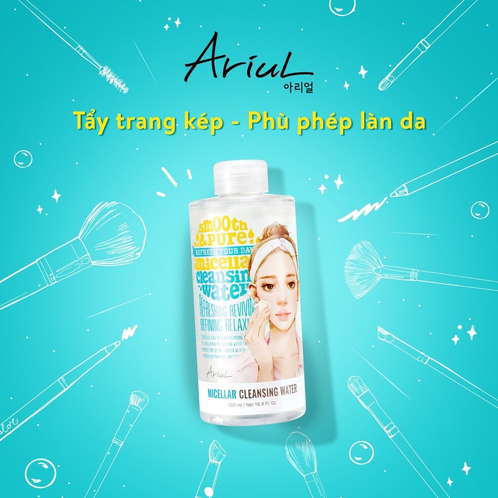 Nước tẩy trang sạch sâu dưỡng ẩm Ariul Smooth & Pure Micellar Water