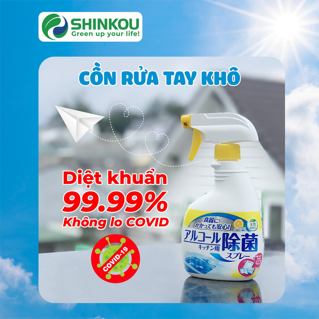 Cồn Rửa Tay Khô - Kháng Khuẩn - Khử Mùi SHINKOU - Sản phẩm chất lượng Nhật Bản