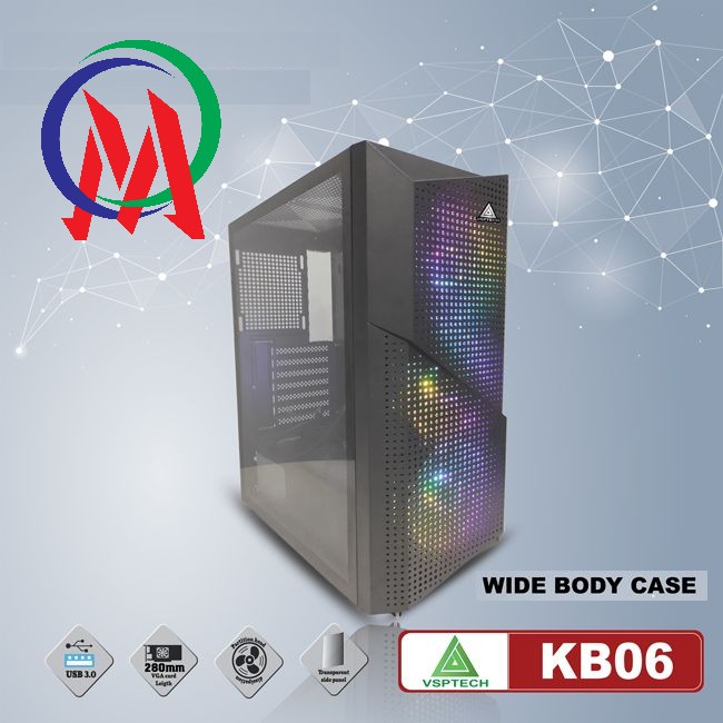 Vỏ Case Máy tính VSP KB06 (Mid Tower/Màu Đen), Hỗ trợ khả năng làm mát tối đa
