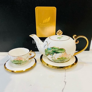 Bộ ấm chén trà sen sứ cao cấp