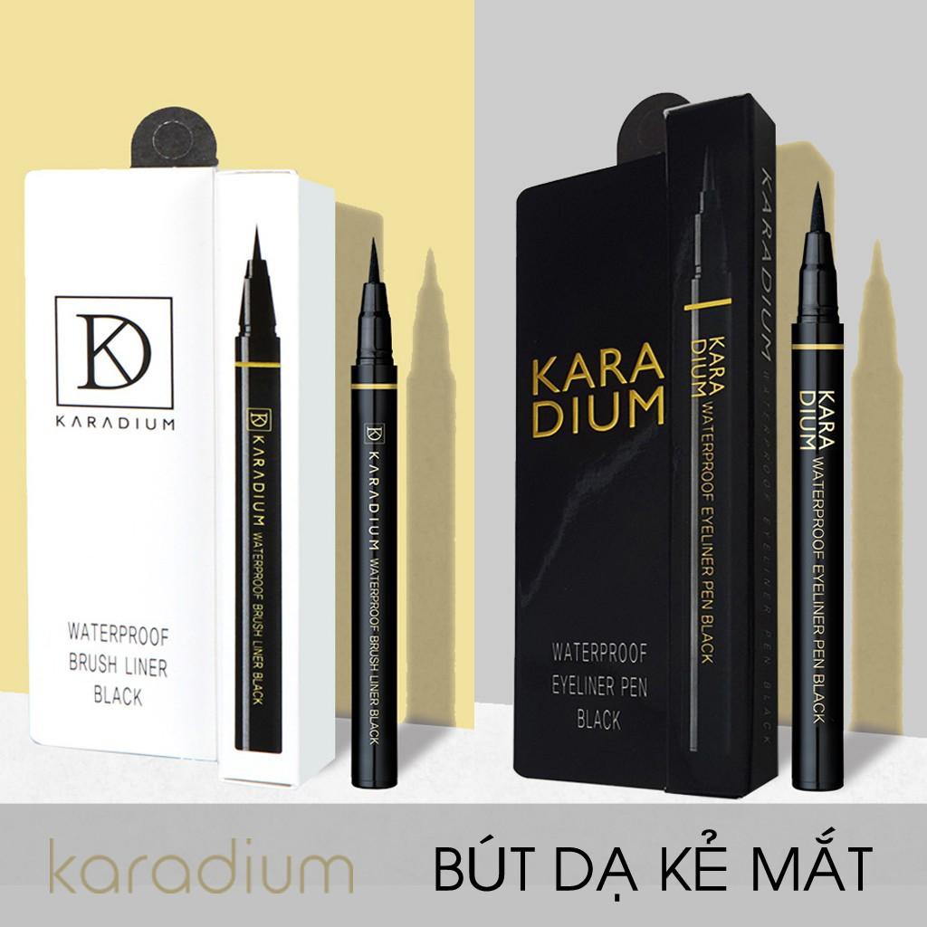 Bút Dạ Kẻ Mắt Nước Karadium Waterproof Brush Liner Black 0.55g (Bản Trắng)