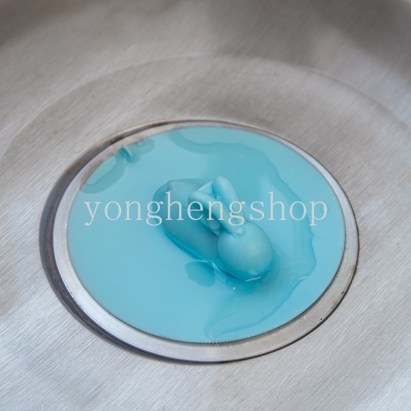Nắp đậy cống thoát nước hình tròn bằng silicone đính chú thỏ đáng yêu chống côn trùng