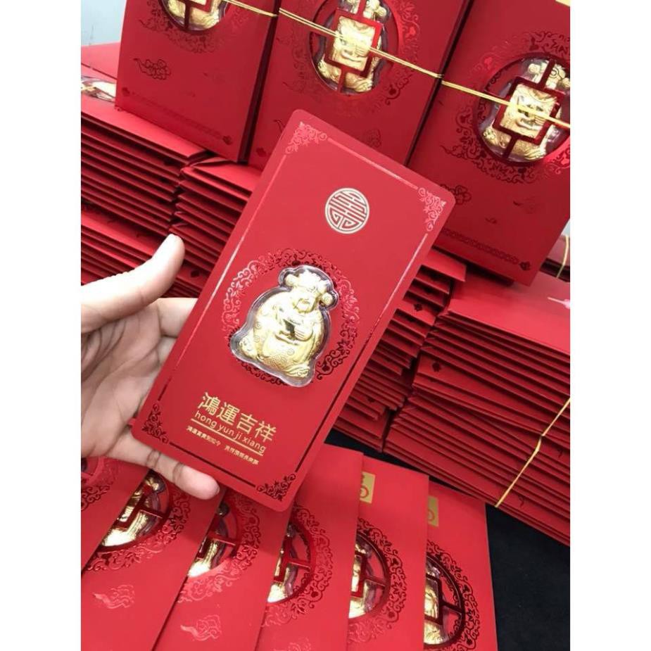 [SHOPEE TRỢ GIÁ] Bao Lì Xì Thần Tài Mạ Vàng Hong Kong May Mắn