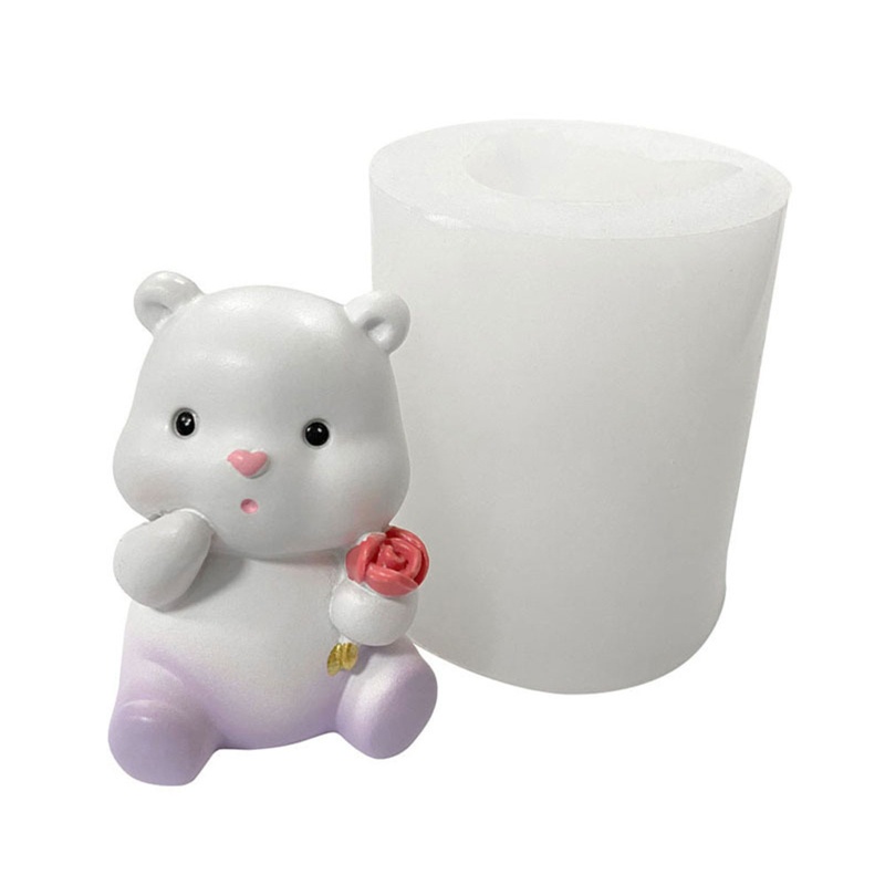 Khuôn Silicone Làm Bánh / Xà Phòng / Sô Cô La Hình Gấu / Hoa Hồng 3D