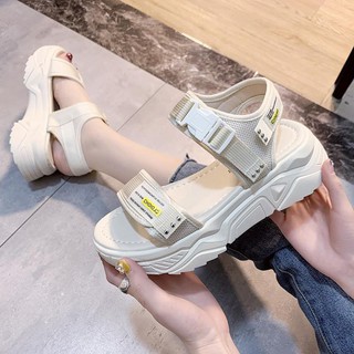 Sandal Nữ 👟FREESHIP👟 Mã giảm giá [DEP NU] Sandal nữ quai ngang độn đế đinh hot trend 2020 (video + ảnh thật)