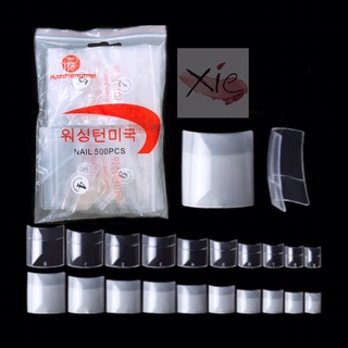 Móng nối chân HSM chính hãng phom vuông - Móng Típ chân nhựa dẻo túi 500 móng đủ size từ 0 - 9 🎀🌈